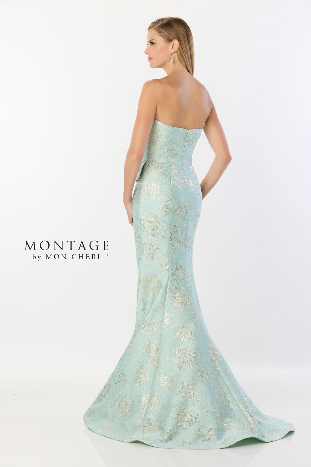 Formal Dresses Long Peplum Formal Mermaid Evening Dress  Aqua Gold