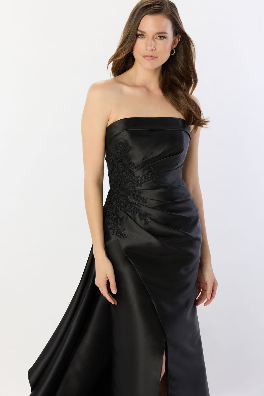 Formal Dresses Long Lace High Slit Formal Evening Dress Black