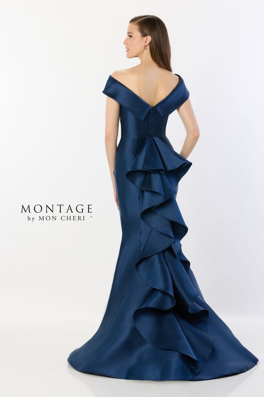 Formal Dresses Long Formal Ruffle Evening Dress Navy Blue