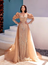 Prom Dresses Long Formal Mermaid Sequin Evening Prom Dress Gold