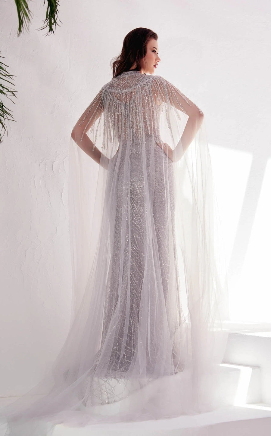 Formal Dresses Fitted Long Formal Evening Cape Dress  Light Purple