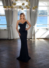 Prom Dresses Fitted Prom Long Formal Beaded Evening Dress Black