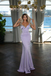 Prom Dresses Fitted Prom Long Formal Beaded Evening Dress Lilac