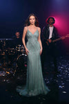Prom Dresses Prom Long Fitted Formal Beaded Dress Green