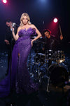 Prom Dresses Long Fitted Formal Beaded Slit Prom Dress Purple