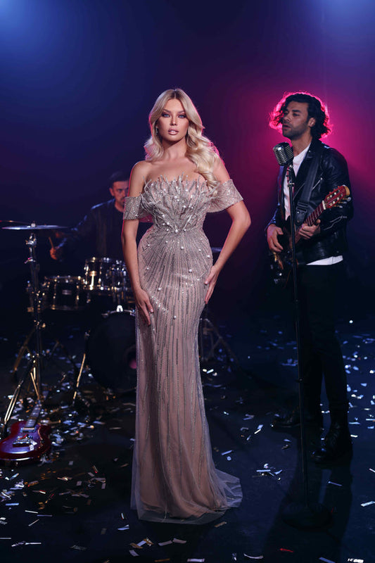 Prom Dresses Long Mermaid Formal Evening Prom Dress Taupe