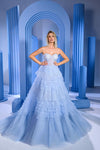 Prom Dresses Prom Long Ball Gown Layered Prom Dress Baby Blue