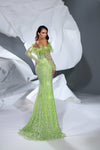 Formal Dresses Fitted Mermaid Long Formal Feather Dress Pink