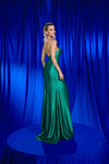 Prom  Dresses Prom Pleated Long Formal Beaded Dress Hunter Green