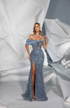 Prom Dresses Beaded Prom Long Formal Evening Dress Light Blue
