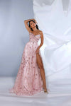Prom Dresses Prom Long A Line Slit Formal Beaded Dress Pink