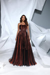 Prom Dresses Prom Formal Long A Line Evening Dress Black/Orange