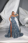 Prom Dresses Formal Long Slit Prom Evening Dress Blue