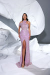 Prom Dresses Prom Fitted Long Formal Glitter Slit Dress Lavender