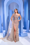 Prom Dresses Formal Prom Long Slit Mermaid Dress Gold