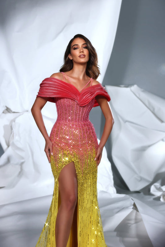 Prom Dresses Prom Formal Long Mermaid Evening Dress Purple/Kiwi