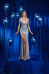 Prom Dresses Formal Long Fitted Slit Beaded Prom Dress Blue