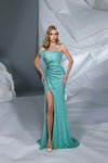 Prom Dresses Formal Long Fitted Slit Beaded Prom Dress Green