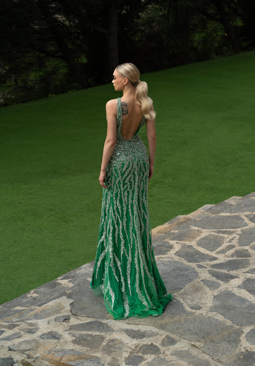 Prom Dresses Slit Formal Long Prom Dress Hunter Green