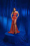 Prom Slit Long Formal Evening Fitted DressBlush
