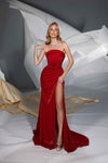 Prom Slit Long Formal Evening Fitted DressRed