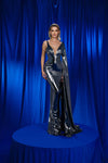 Prom Dresses  Prom Long Formal Fitted Cape  Evening Dress Anthracite