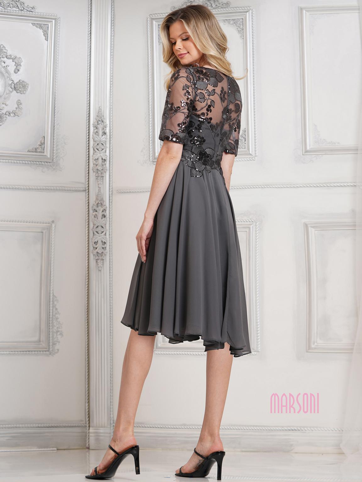Cocktail Dresses Cocktail Short Sequin Knee Length Dress  Charcoal