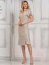 Mother of the Bride Dresses Short Sequin Cocktail Mother of the Bride Dress  Champagne