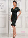 Mother of the Bride Dresses Short Sequin Cocktail Mother of the Bride Dress  Deep Green