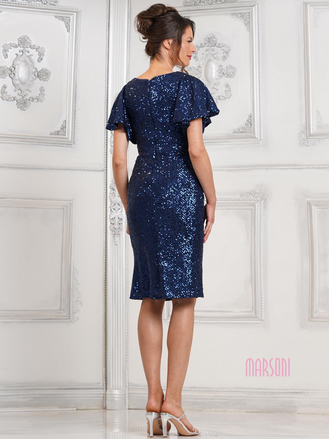 Mother of the Bride Dresses Short Sequin Cocktail Mother of the Bride Dress  Navy