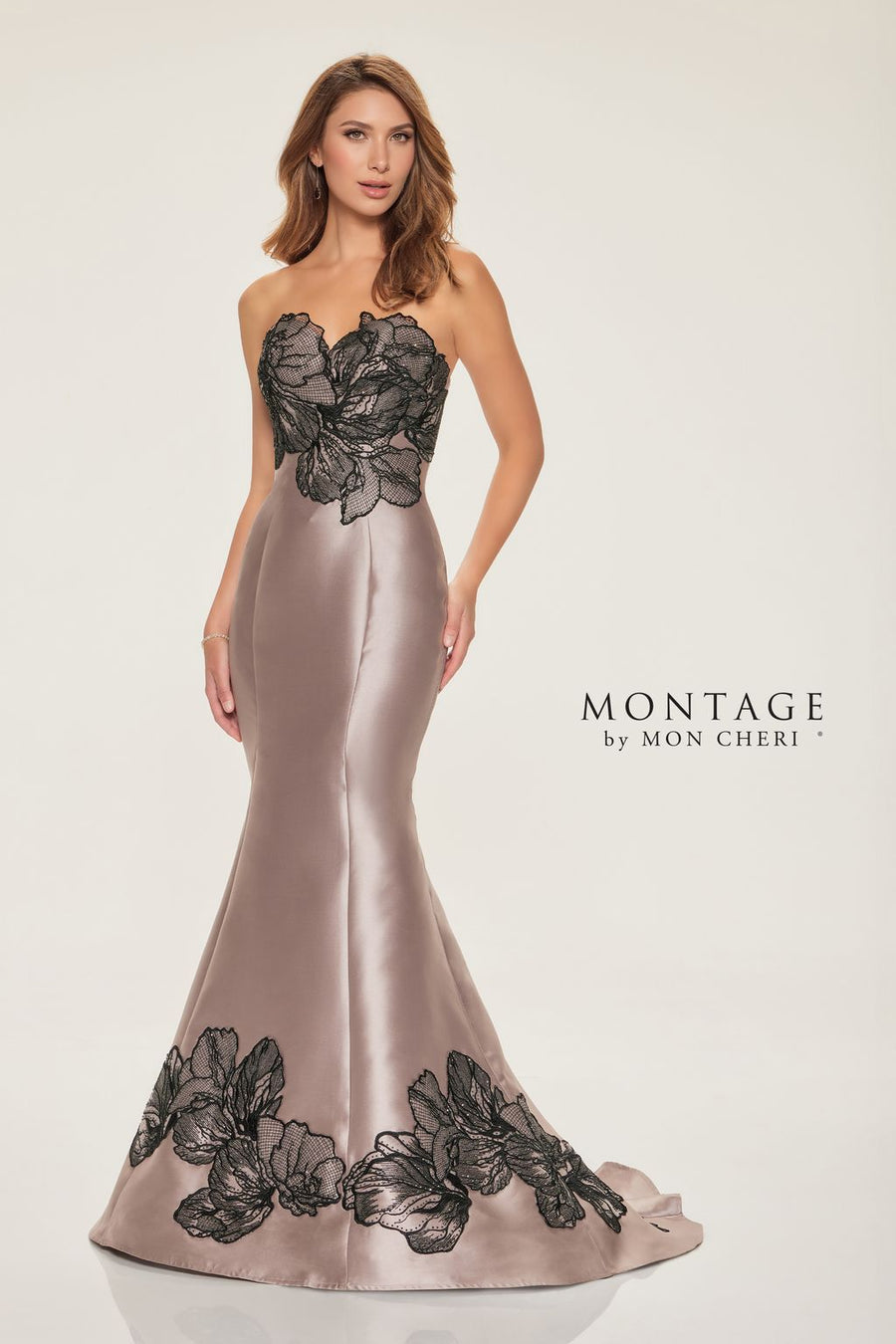 Formal Dresses Long Mermaid Lace Formal Dress Taupe