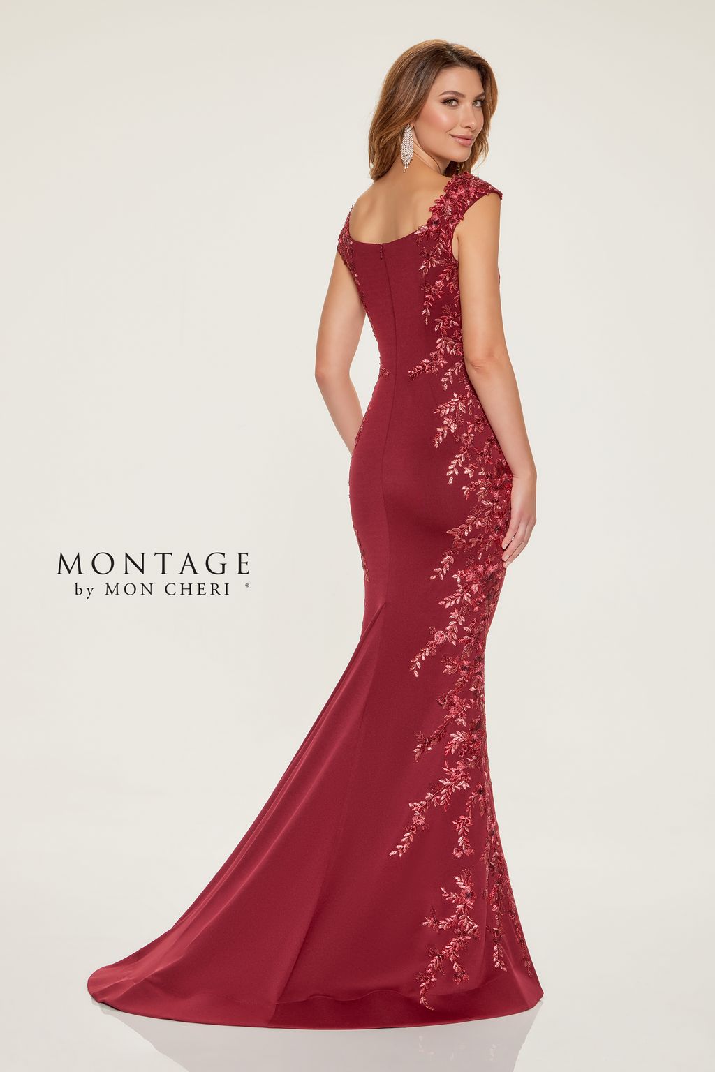 Formal Dresses Long Floral Lace Formal Dress Bordeaux