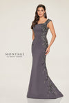 Formal Dresses Long Floral Lace Formal Dress Charcoal