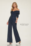 Jumpsuit Long Wide Leg Evening Formal Jumpsuit Navy Blue