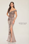 Formal Dresses Beaded Long Lace Formal Dress Taupe
