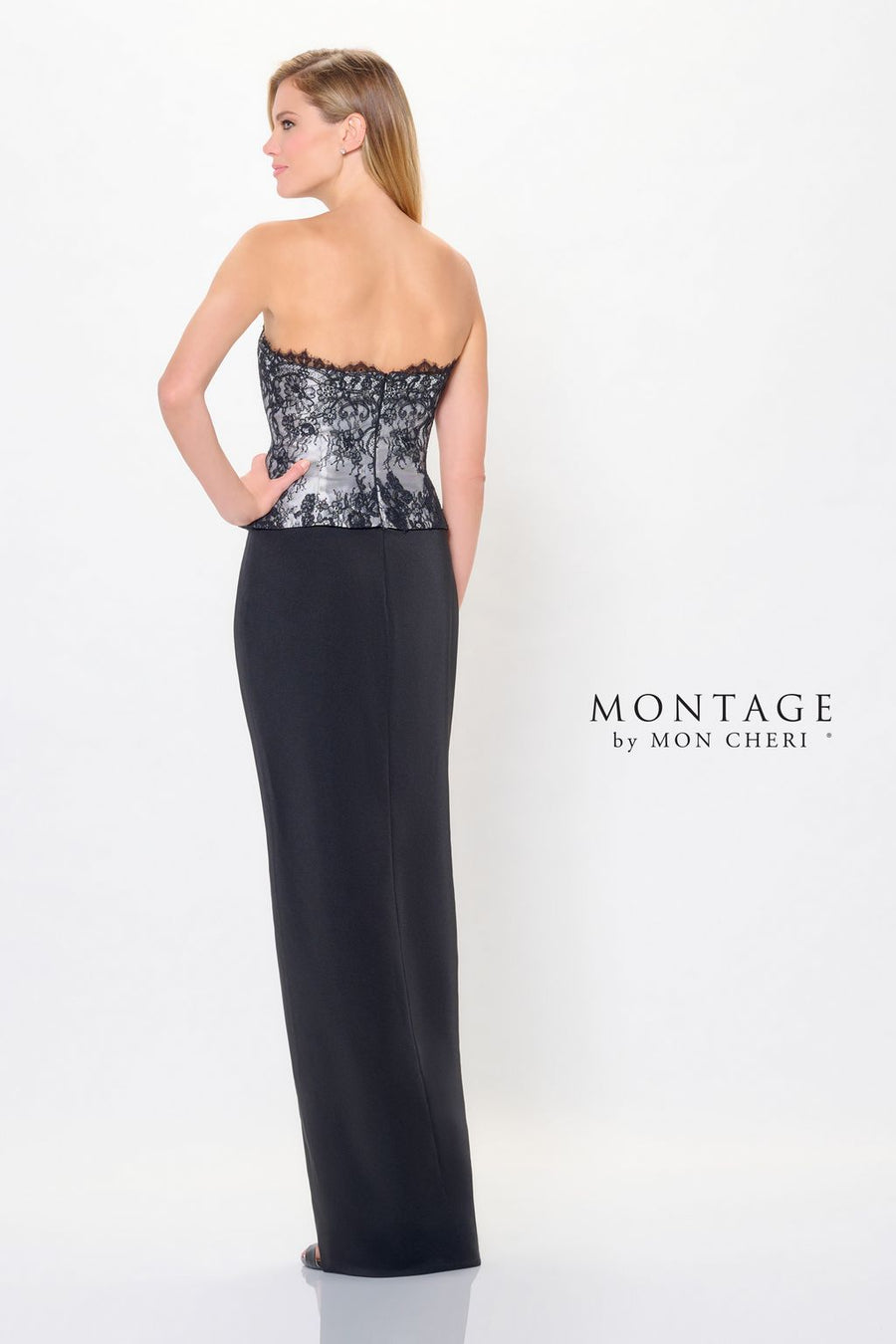 Formal Dresses Long Formal Fitted Peplum Evening Dress Black/Silver