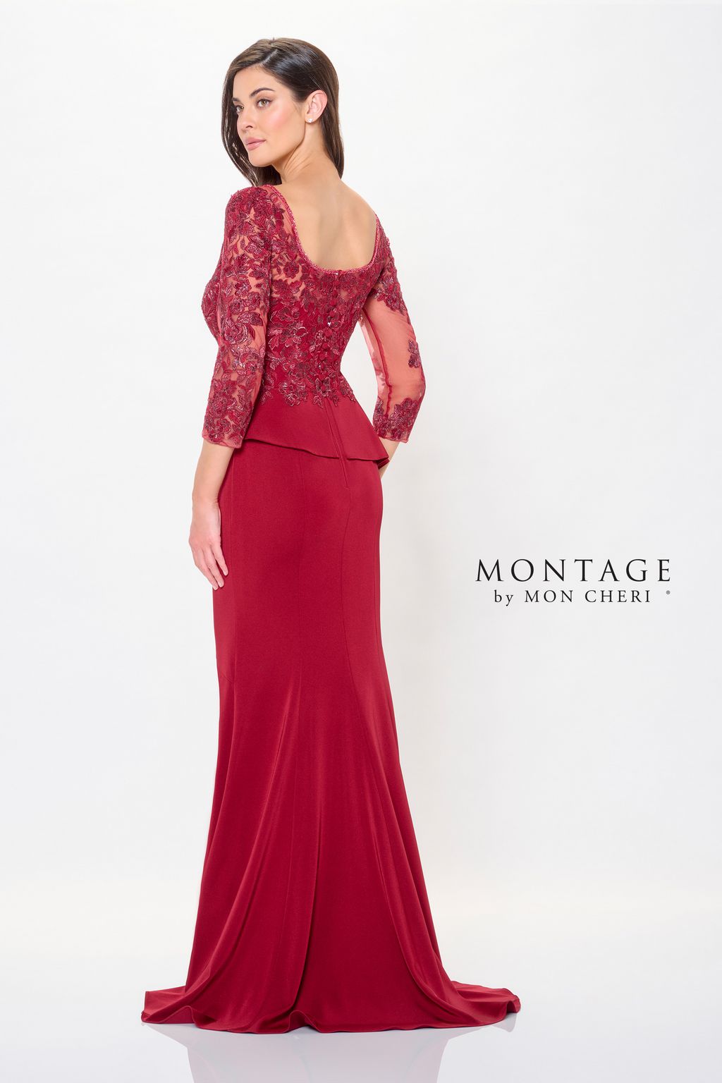 Formal Dresses Long Beaded Formal Peplum Evening Dress Wine