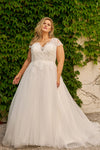 Wedding Dresses Bridal Long A Line Sequin Plus Size Wedding Dress Ivory