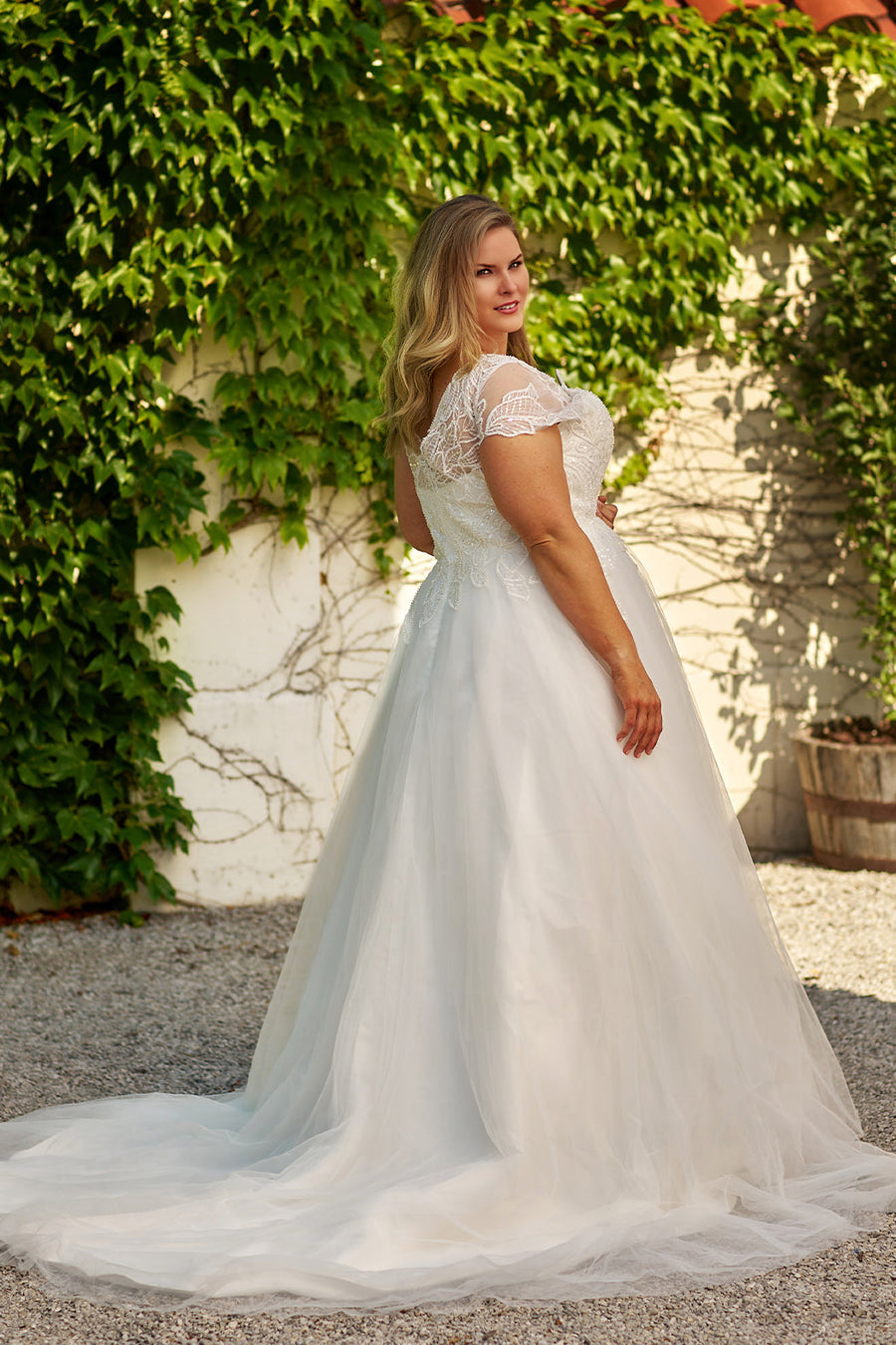 Wedding Dresses Bridal Long A Line Sequin Plus Size Wedding Dress Ivory