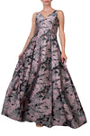 Formal Dresses Pleated Long Formal Printed Dress Pink Green Multi