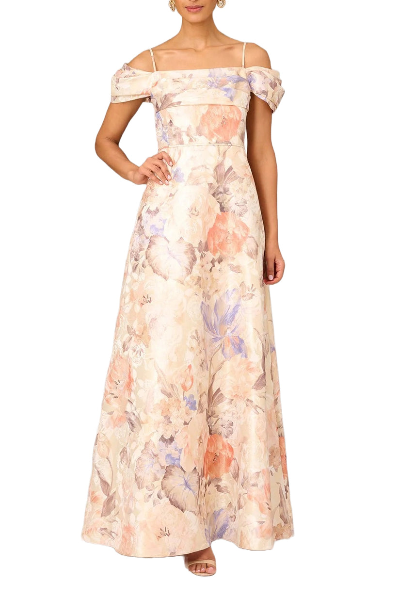 Formal Dresses Long Formal Metallic Evening Dress Bronze Multi