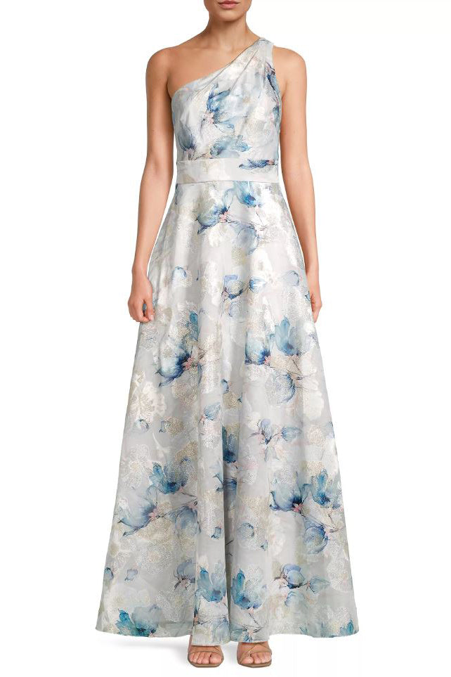 Formal Dresses Formal Long A Line Floral Print Evening Dress Blue Multi