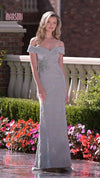 Mother of the Bride Dresses Mother of the Bride Off Shoulder Jacquard Dress Seaglass