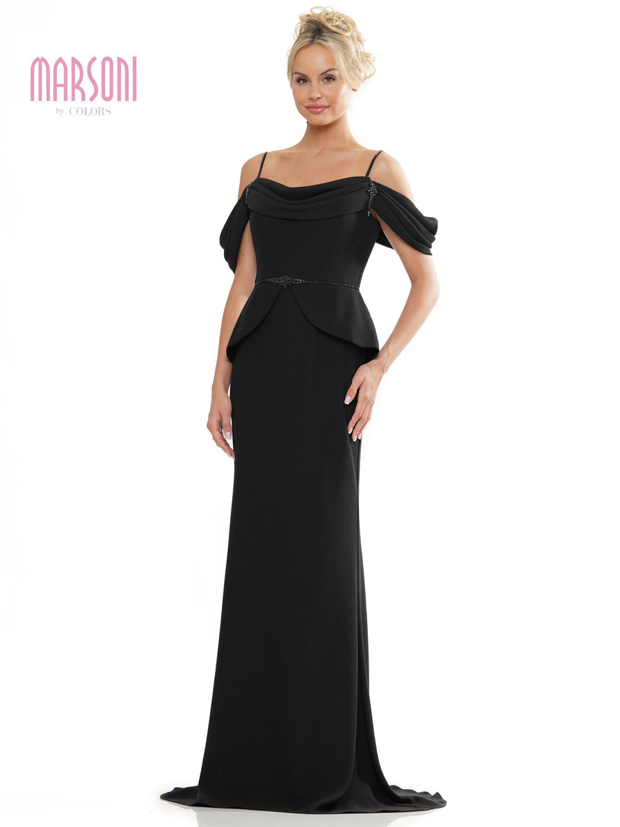 Mother of the Bride Dresses Mother of the Bride Off Shoulder Peplum Sheath Dress Black