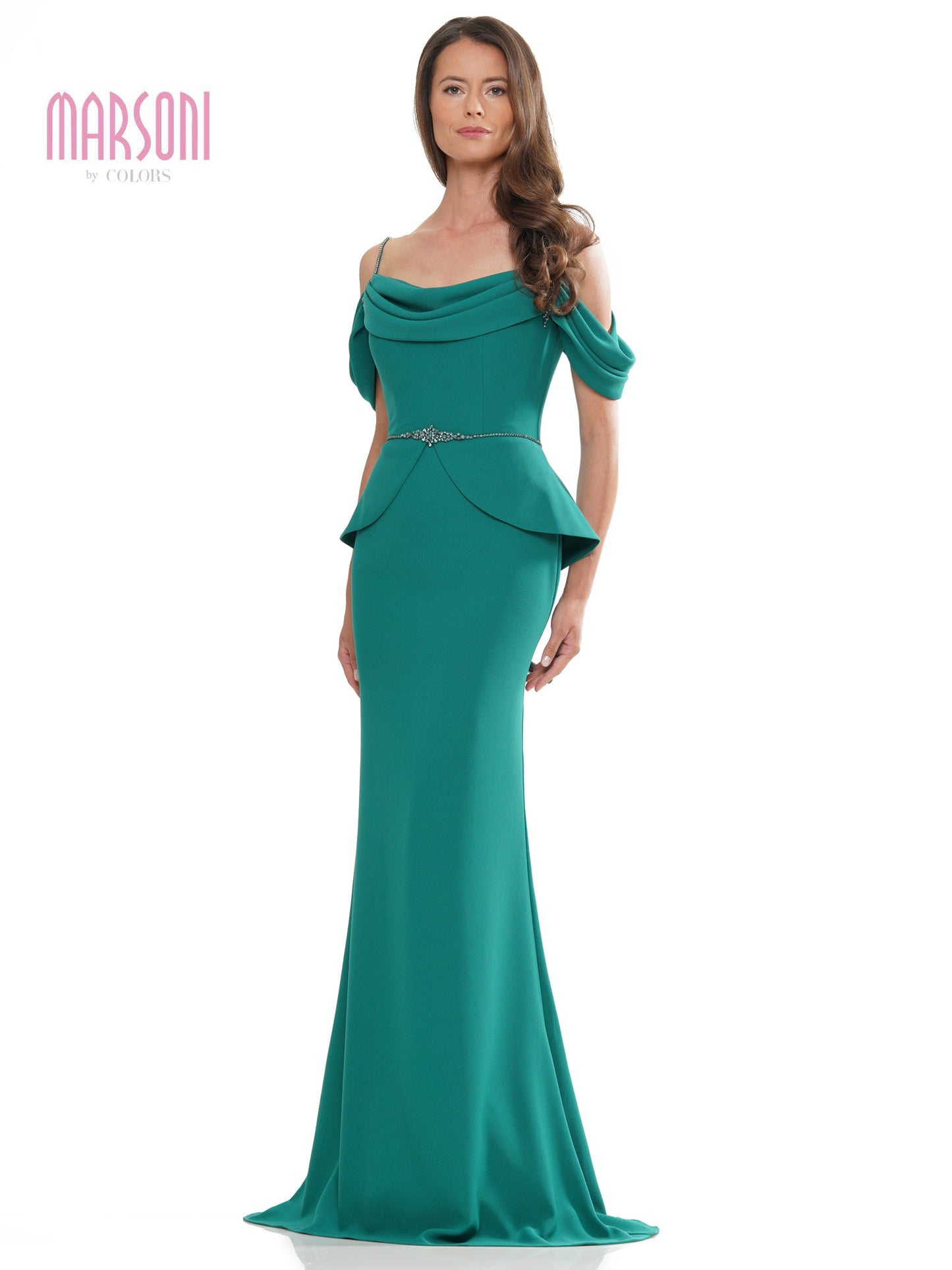 Mother of the Bride Dresses Mother of the Bride Off Shoulder Peplum Sheath Dress Emerald