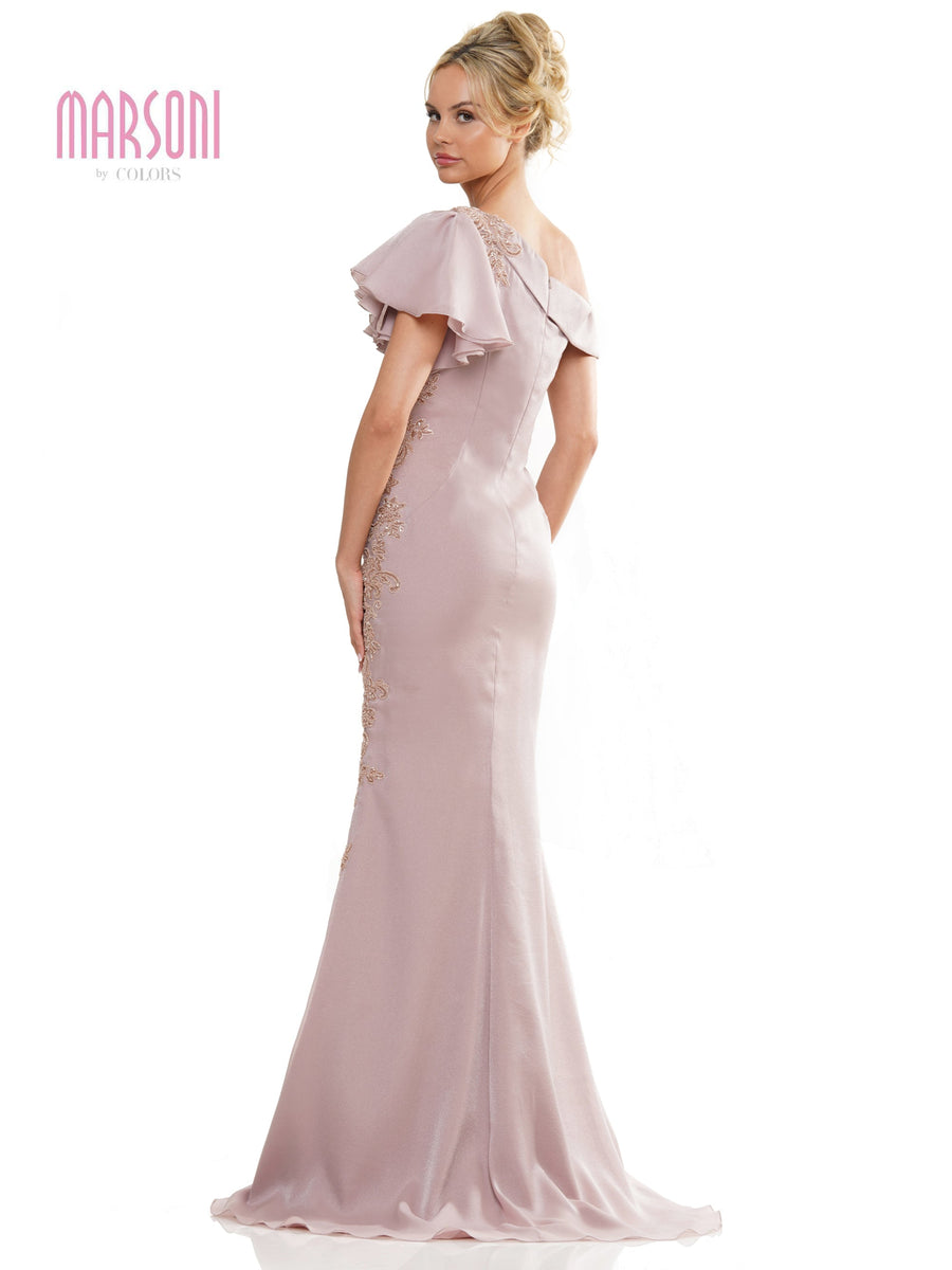 Mother of the Bride Dresses Mother of the Bride One Shoulder Lace Applique Dress Mauve