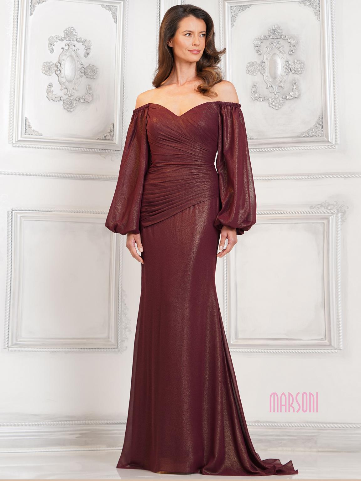 Mother of the Bride Dresses Mother of the Bride Long Sleeve Dress Wine