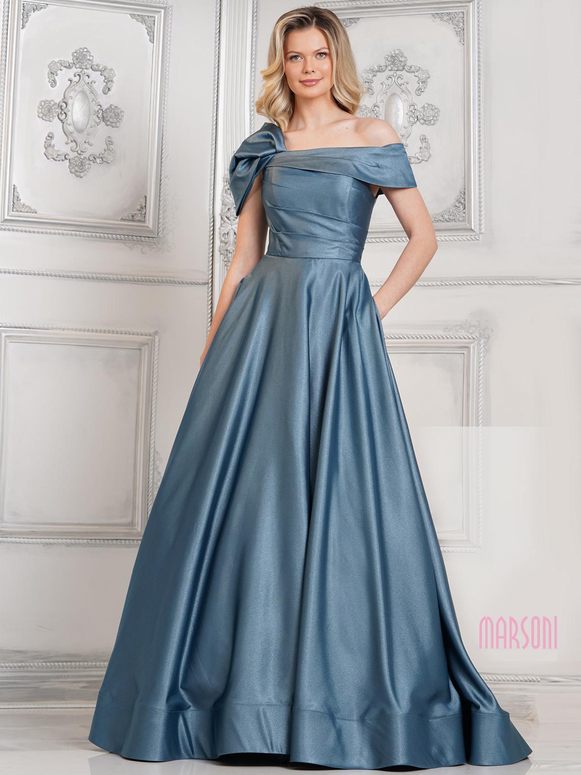 Formal Dresses Long Formal Prom A Line Dress Slate Blue