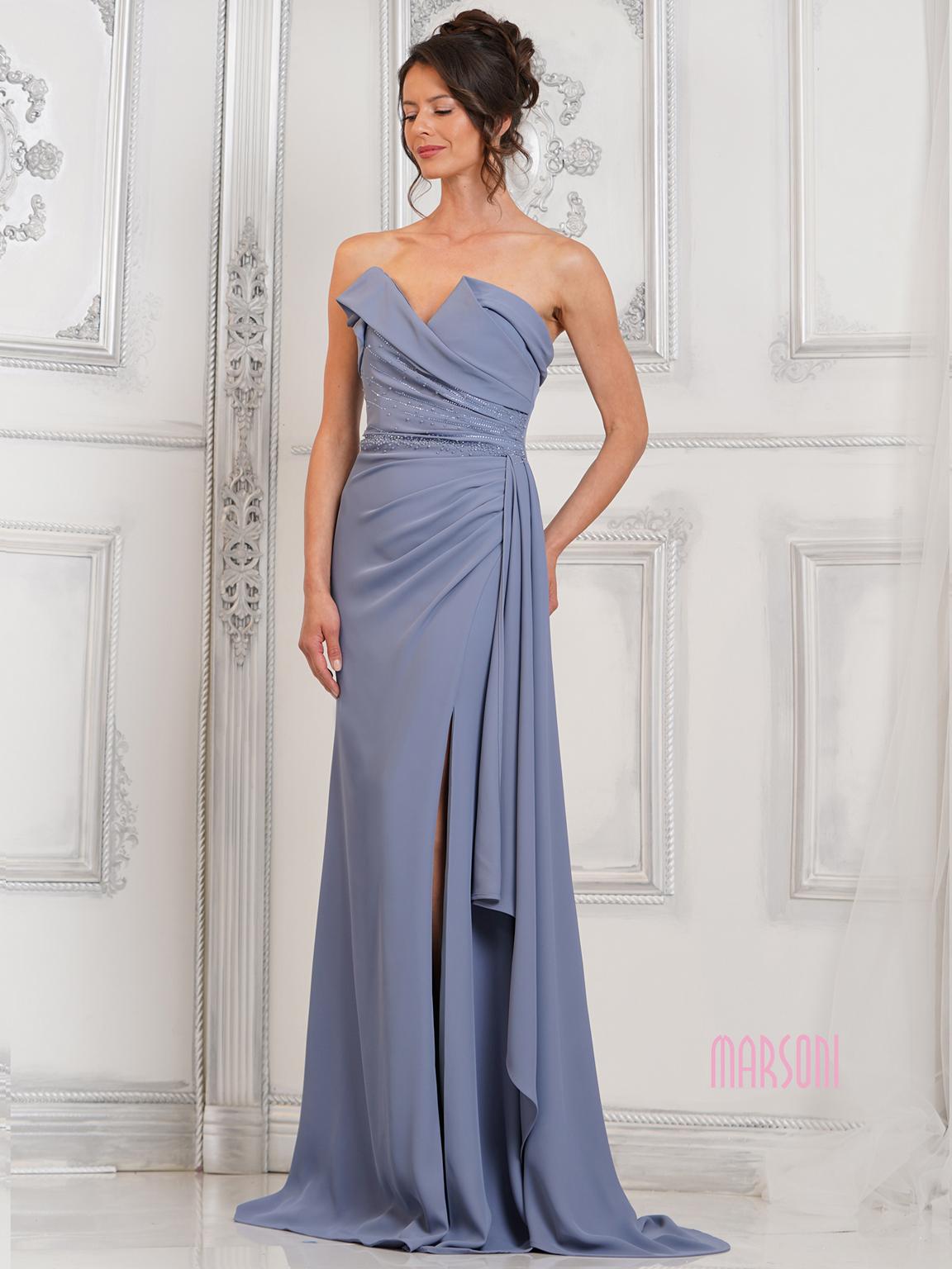 Formal Dresses Long Fitted Formal Prom Beaded Dress Slate Blue