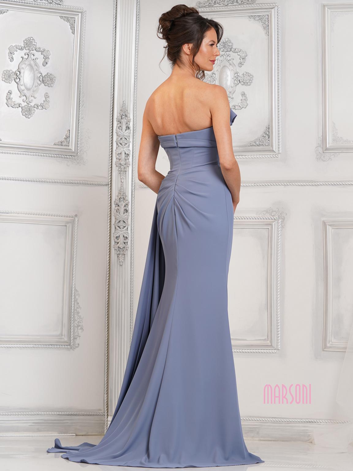 Formal Dresses Long Fitted Formal Prom Beaded Dress Slate Blue